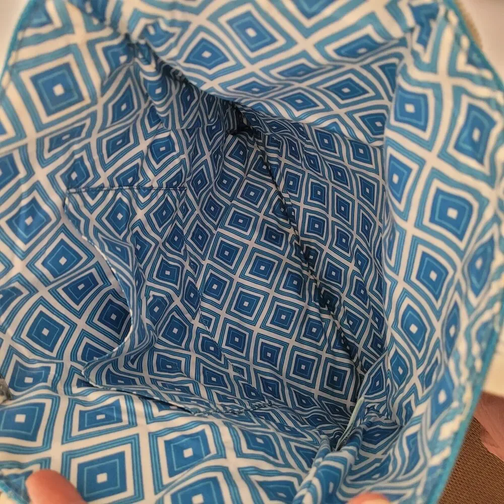 Michael‎ Kors Island Capri Tote Bag Blue White Large Shopper Canvas Cotton